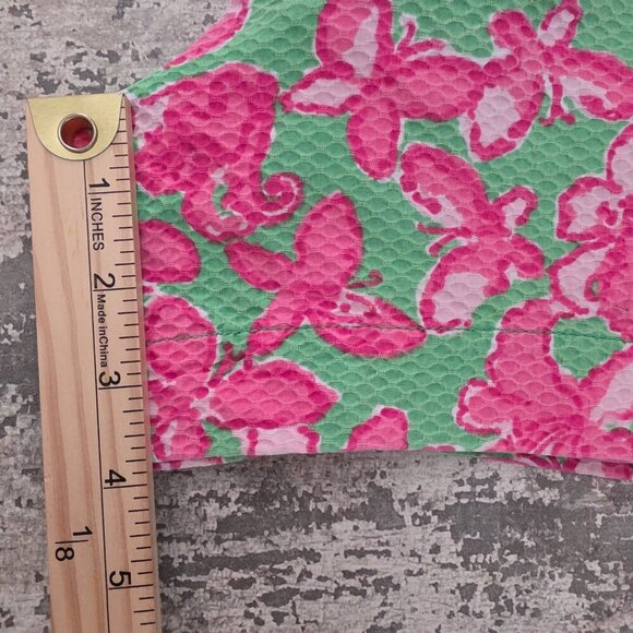 Lilly Pulitzer Pink & Green Butterfly Floral Shorts Size 10 - Picture 7 of 7